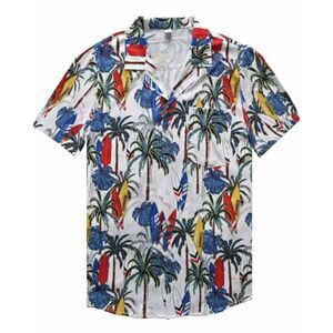 Men's Hawaiian Shirt Short Sleeve Beach Aloha Size‎ M (3569)